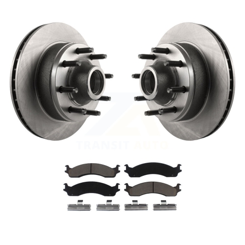 Front Brake Rotors & Ceramic Pad Kit For Ford E-350 Super Duty E-250 Econoline Club Wagon K8C-102695
