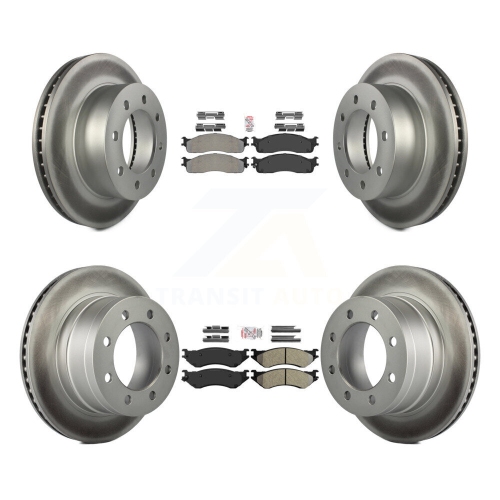 TRANSIT AUTO  Front Rear Semi-Metallic Pad And Coated Disc Brake Rotor Kit for Dodge Ram 1500 3500 2500 Kga-101162