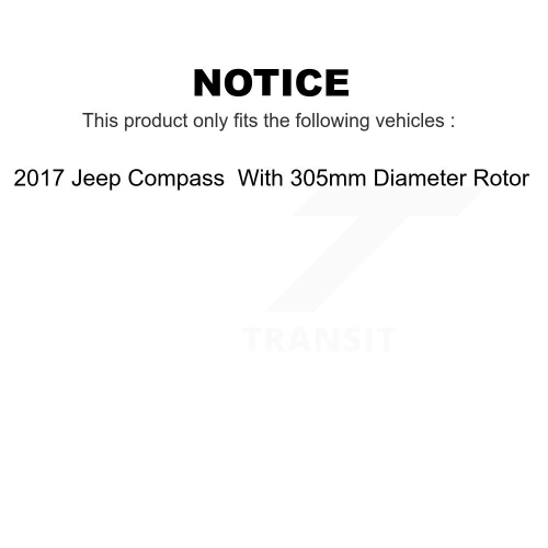 Plaquettes de frein recouvertes de revêtement avant pour Jeep Compass 2017 avec rotor de diamètre 305 mm KGA-100527