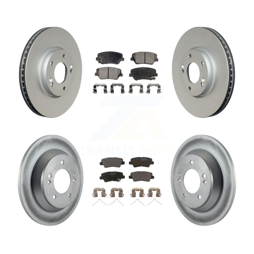 TRANSIT AUTO  Front Rear Coat Brake Rotor Ceramic Pad Kit for 14-17 Kia Rondo With Manual Parking Kgt-101014