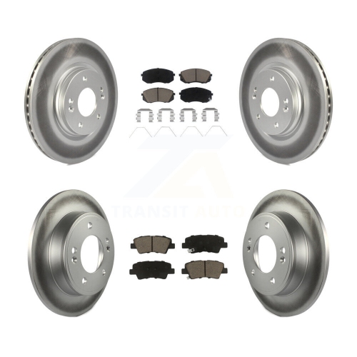 TRANSIT AUTO  Front Rear Coat Brake Rotor Ceramic Pad Kit for 21-22 Kia Forte With Manual Parking Kgc-101269