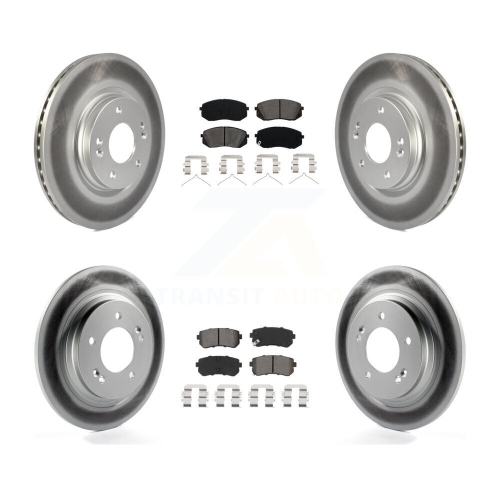 TRANSIT AUTO  Front Rear Coat Disc Brake Rotors Semi-Metallic Pad Kit for 2016 Kia Optima Lx/ex/lx 1.6T Kgs-101991