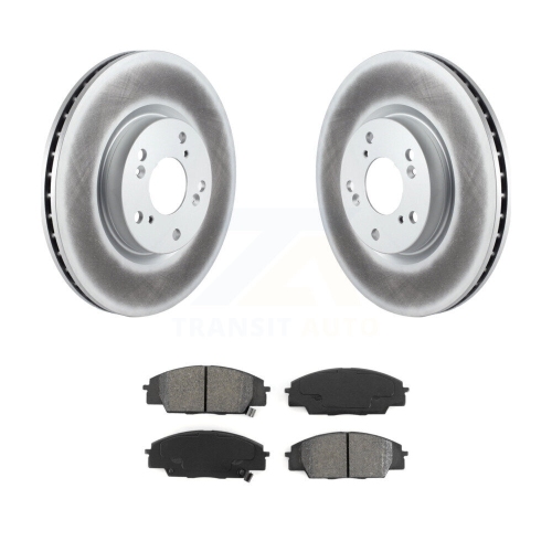 TRANSIT AUTO  Front Coated Disc Brake Rotors And Semi-Metallic Pads Kit for Honda Civic Acura Csx Rsx Kgs-100307