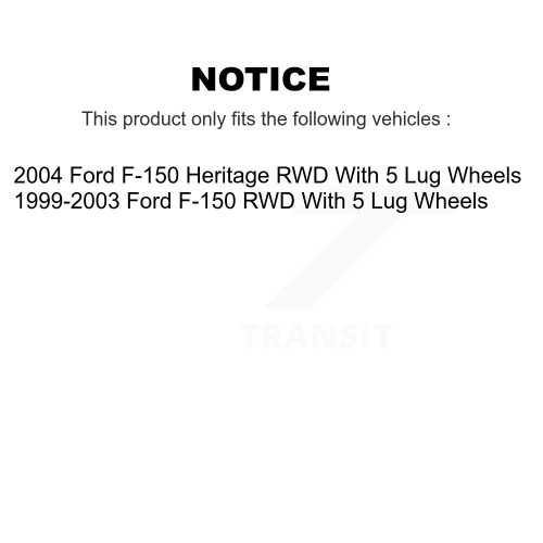 Disques de frein arrière avant et plaquettes semi-métalliques pour Ford F-150 Heritage propulsion K8S-103083