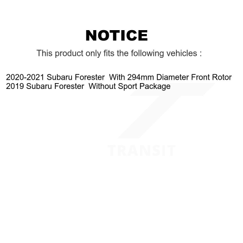 Plaquettes en céramique à l'avant et disques de frein recouverts pour Subaru Forester KGA-103169