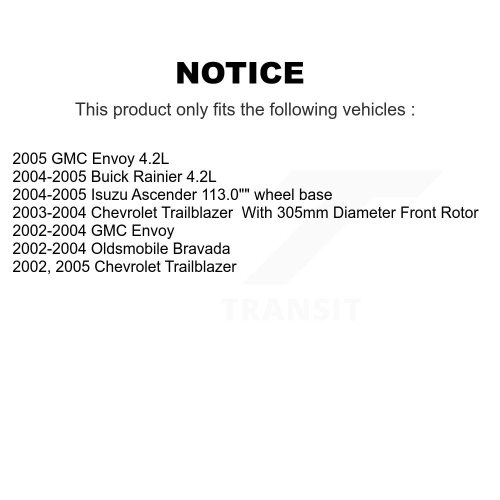 Front Rear Brake Rotor And Ceramic Pad Kit For GMC Envoy Chevrolet Trailblazer Oldsmobile K8T-100796