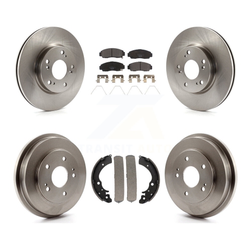 Disques de frein à disque avant arrière, plaquettes en céramique et ensemble de tambours pour Honda Civic K8T-103640