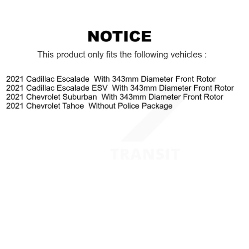 Ensemble disque de frein avant arrière et plaquettes en céramique pour Chevrolet Silverado 1500 Sierra Yukon XL K8T-103987 de GMC