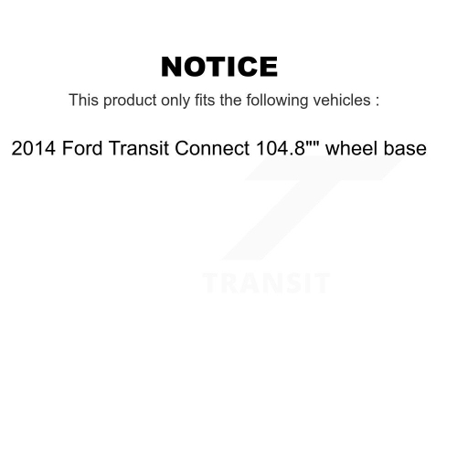Disques de frein avant et plaquettes en céramique pour Ford Transit Connect 2014 à empattement de 104,8 po K8C-100063