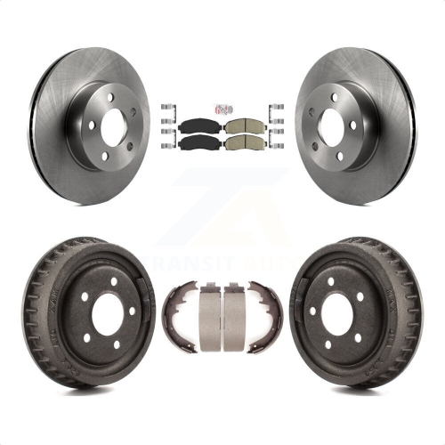 TRANSIT AUTO  Front Rear Disc Brake Rotors Ceramic Pad & Drum Kit for Mazda B4000 With 9" Diameter K8A-105224