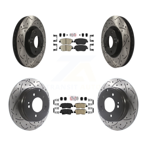 Plaquettes de frein avant arrière en céramique et disques perforés enduits de revêtement pour Kia Optima KDA-102594