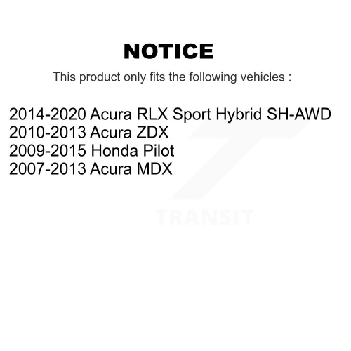 Ensemble de plaquettes semi-métalliques pour disque de frein à fente de perceuse avant pour Honda Pilot Acura MDX RLX ZDX KDF-100108