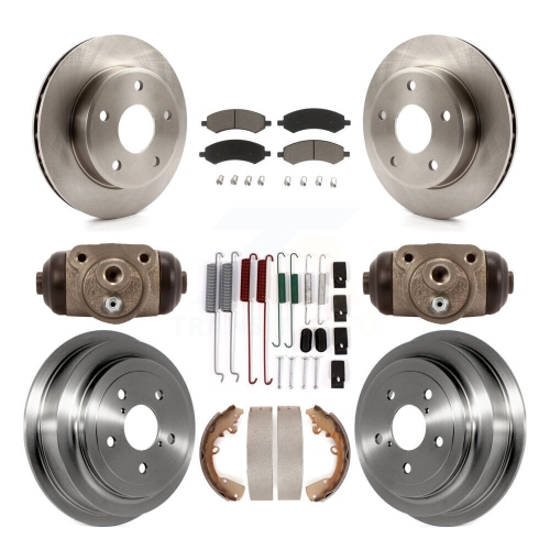 CMX  Front Rear Brake Rotors Ceramic Pad Drum Kit (9PC) for Dakota Dodge Ram Mitsubishi Raider K8C-102962