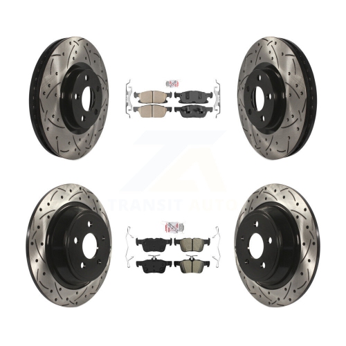 Kit de rotor de frein avant semi-métallique à fente percée arrière en céramique pour Lincoln Continental KDA-100609