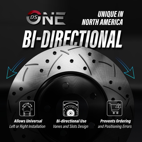 Kit de rotor de frein avant semi-métallique à fente percée arrière en céramique pour Lincoln Continental KDA-100609