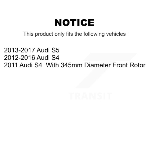 Disques de frein à disque arrière avant et plaquettes semi-métalliques pour Audi S4 S5 K8S-103719
