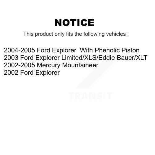 Disques de frein arrière avant et plaquettes en céramique pour Ford Explorer Mercury Mountaineer K8C-101168