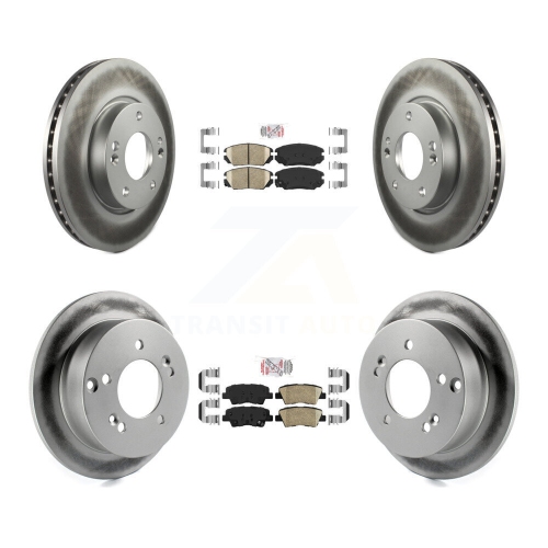 TRANSIT AUTO  Front Rear Ceramic Pads And Coated Disc Brake Rotors Kit for Hyundai Sonata 2.4L Kga-104965