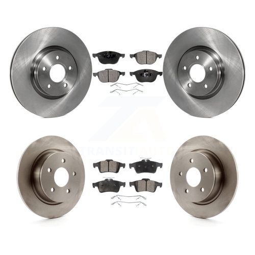 Front Rear Brake Rotors & Ceramic Pad Kit For 2014 Ford Transit Connect 104.8" wheel base K8T-101411
