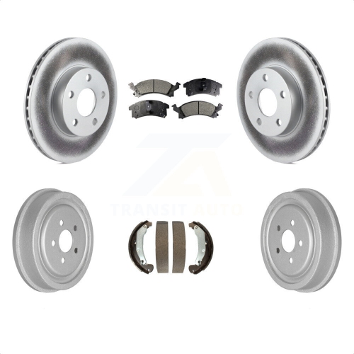 TRANSIT AUTO  Front Rear Coated Disc Brake Rotor Ceramic Pad And Drum Kit for 2003-2005 Pontiac Sunfire Kgt-102548