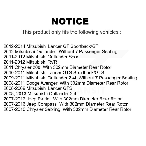 Front Rear Brake Rotor & Semi-Metallic Pad Kit For Jeep Mitsubishi Patriot Lancer Compass K8F-100967