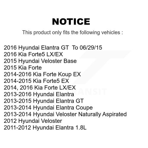 Ensemble de plaquettes en céramique pour disques de frein avant Elantra GT Kia Forte Veloster Forte5 de Hyundai coupé K8T-100621