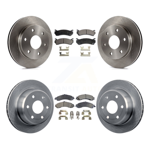 TRANSIT AUTO  Front Rear Brake Rotor & Semi-Metallic Pad Kit for Chevrolet Gmc Silverado 1500 Sierra Xl K8F-100734