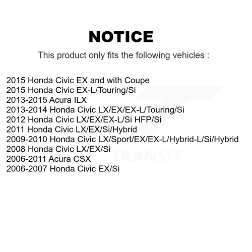 Rear Coat Drill Slot Disc Brake Rotor Semi-Metallic Pad Kit For Honda Civic Acura CSX ILX KDF-100482