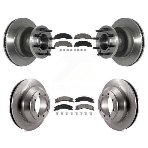 Front Rear Disc Brake Rotors And Ceramic Pads Kit For Ford E-350 Super Duty Econoline K8C-102617