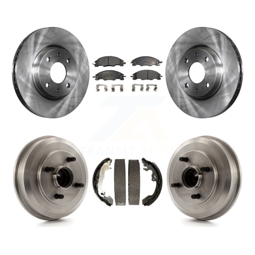 Front Rear Brake Rotors Ceramic Pad & Drum Kit For 2008 Ford Focus Wheel Bearing Included K8T-103660