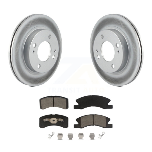 Front Coated Disc Brake Rotors And Ceramic Pads Kit For 2014-2015 Mitsubishi Mirage KGC-100525