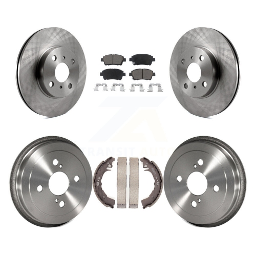 CMX  Front Rear Disc Brake Rotors Ceramic Pads And Drum Kit for 2001-2005 Toyota Echo K8C-102601