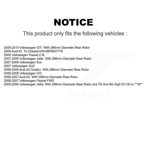 Rear Coat Brake Rotor Ceramic Pad Kit For Volkswagen Jetta GTI Passat Eos Audi A3 Quattro KGA-103469