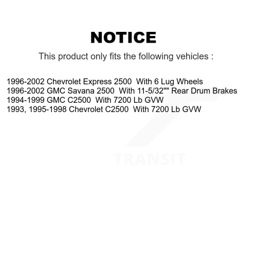 Front Disc Brake Rotors Semi-Metallic Pad Kit For C2500 Chevrolet GMC Express 2500 Savana K8A-105774