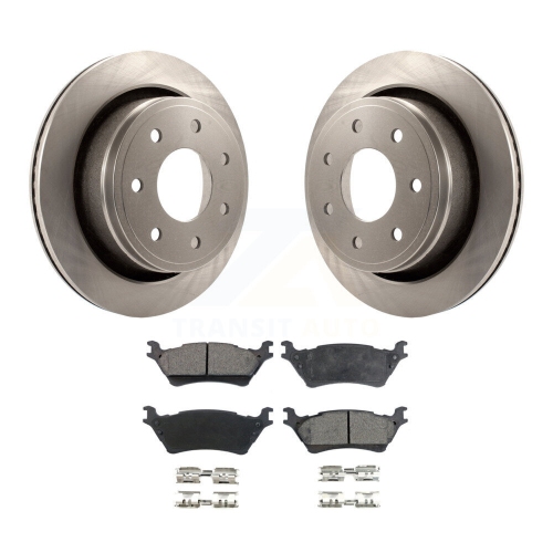 Rear Disc Brake Rotors & Semi-Metallic Pad Kit For 2012-2014 Ford F-150 With 7 Lug Wheels K8F-101627