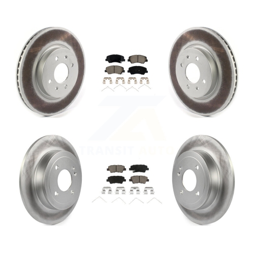 TRANSIT AUTO  Front Rear Coated Disc Brake Rotors And Ceramic Pads Kit for Kia Rio Hyundai Accent Kgc-100793