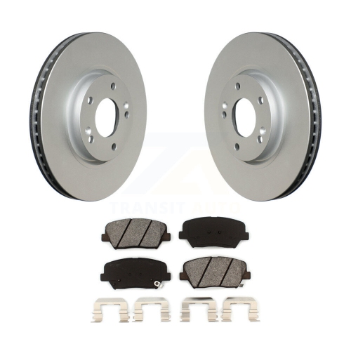 Front Coated Disc Brake Rotors And Semi-Metallic Pads Kit For 2014-2017 Kia Rondo KGS-100347