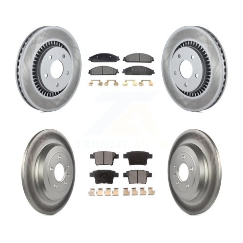 Front Rear Coat Brake Rotors Semi-Metallic Pad Kit For Ford Five Hundred Freestyle Taurus KGF-100647