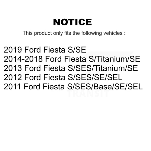 Disques de frein à disque avant arrière, plaquettes en céramique et tambour pour Ford Fiesta K8C-102175
