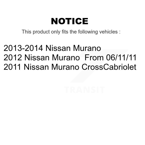 Front Semi-Metallic Rear Ceramic Pads And Coated Disc Brake Rotors Kit For Nissan Murano KGA-101136
