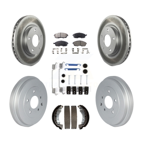 Front Rear Coated Disc Brake Rotor Semi-Metallic Pad And Drum Kit For Nissan Sentra KGF-102339