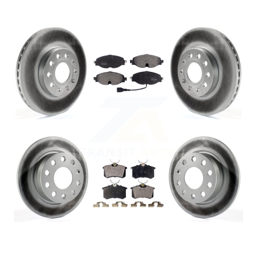 Front Rear Coated Disc Brake Rotor & Semi-Metallic Pad Kit For Volkswagen Golf SportWagen KGF-101805