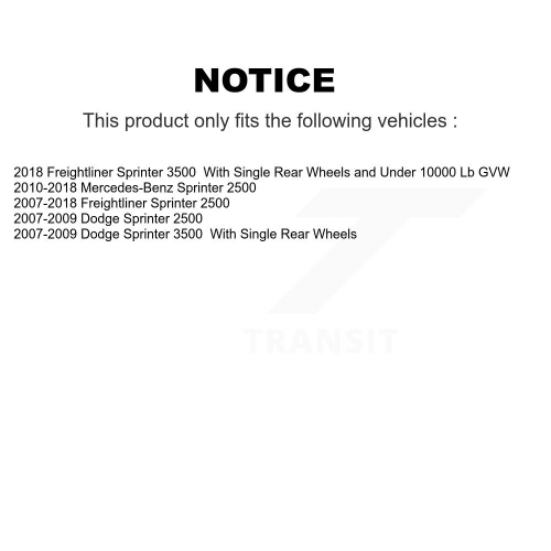 Disques de frein arrière et jeu de plaquettes semi-métalliques pour Sprinter 2500 Mercedes-Benz Dodge 3500 K8F-101669