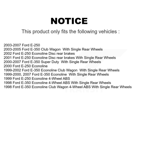 Ensemble de disques de frein à plaquettes semi-métalliques à l'avant pour Ford E-350 Super Duty E-250 Club KGA-104423
