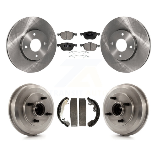 TRANSIT AUTO  Front Rear Brake Rotor Semi-Metallic Pad & Drum Kit for Ford Focus Wheel Bearing Included K8F-103256
