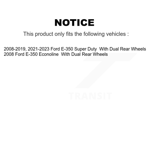 Disques de frein arrière recouverts et plaquettes semi-métalliques pour Ford E-350 Super Duty Econoline KGF-102337