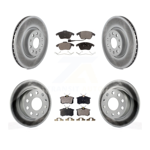 Front Rear Coated Disc Brake Rotors And Semi-Metallic Pad Kit For Volkswagen Jetta Beetle KGF-100914