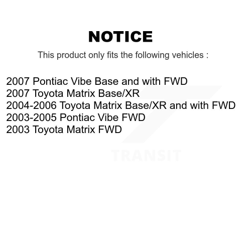 Plaquettes et tambours de frein en céramique à revêtement arrière avant pour Toyota Matrix Pontiac Vibe KGC-102059