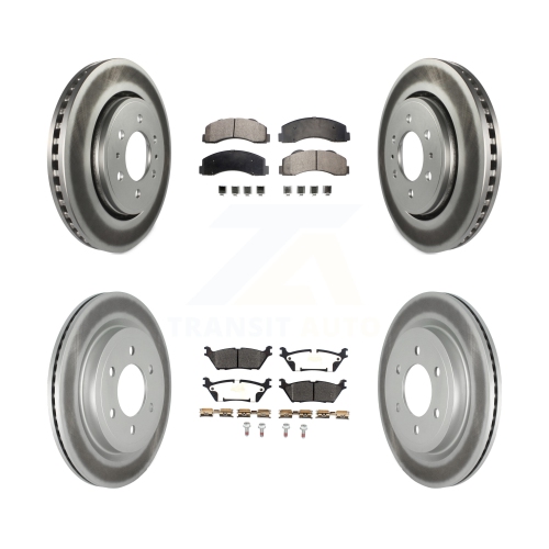 Front Rear Coat Disc Brake Rotors Semi-Metallic Pad Kit For Ford F-150 Expedition Lincoln KGF-101959