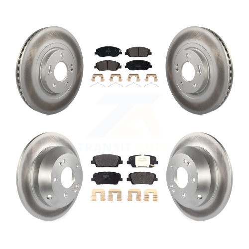 Front Rear Coated Disc Brake Rotors And Semi-Metallic Pads Kit For Hyundai Santa Fe XL KGF-101813